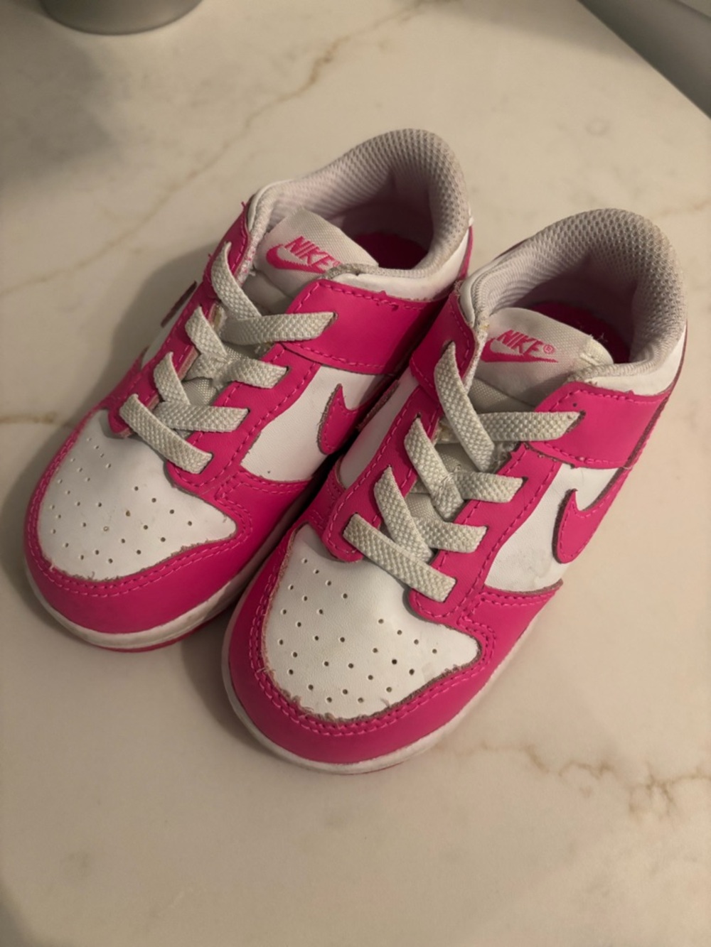 Nike Kids' Pink and White Dunks Low-Top Sneakers